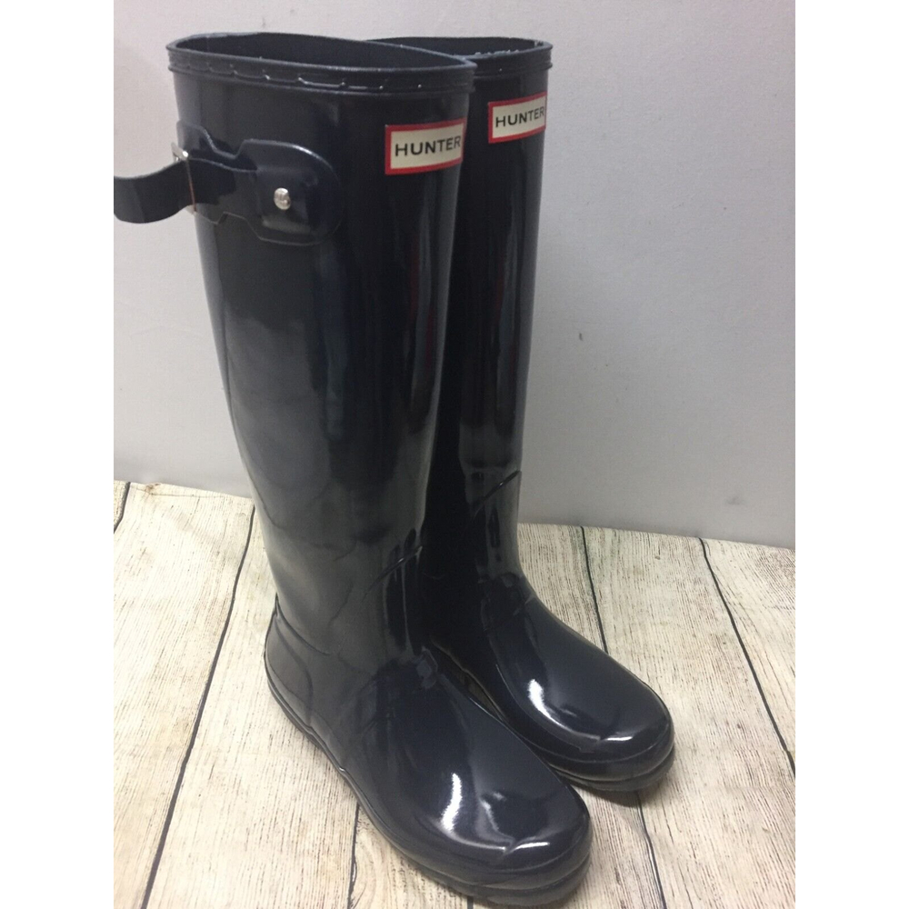 Hunter Women's Original Tall Rain Boot Gloss - Navy, Size 8